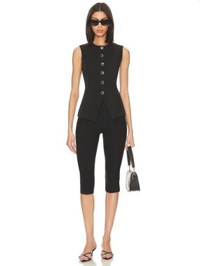 Women's Black Sleeveless Waist-Tie Tank Top